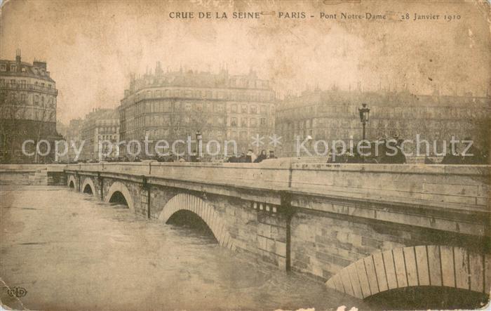 Paris Crue de la Seine Pont Notre Dame 28 Jan