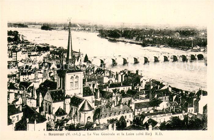 Saumur La Vue generale et la Loire cote Est