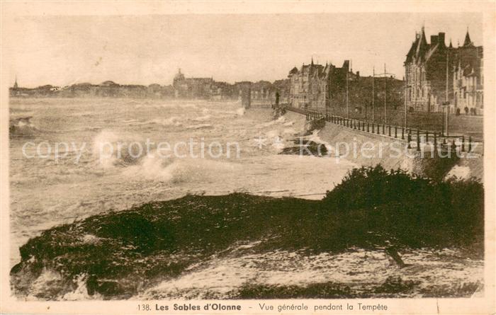 Les Sables-d Olonne Vue generale pendant la Tempete