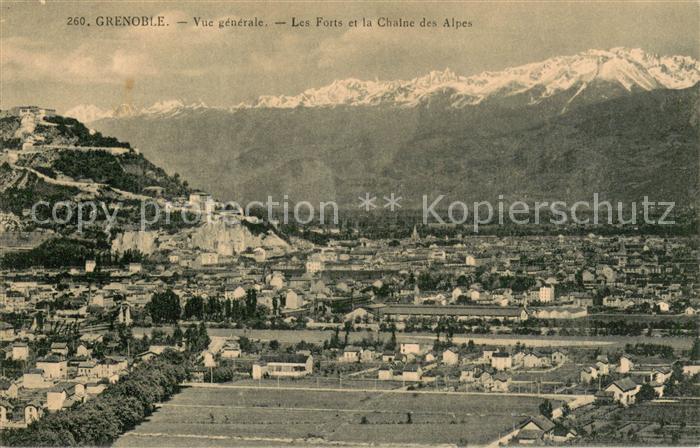 Grenoble Vue generale Les Forts et la Chalne des Alpes