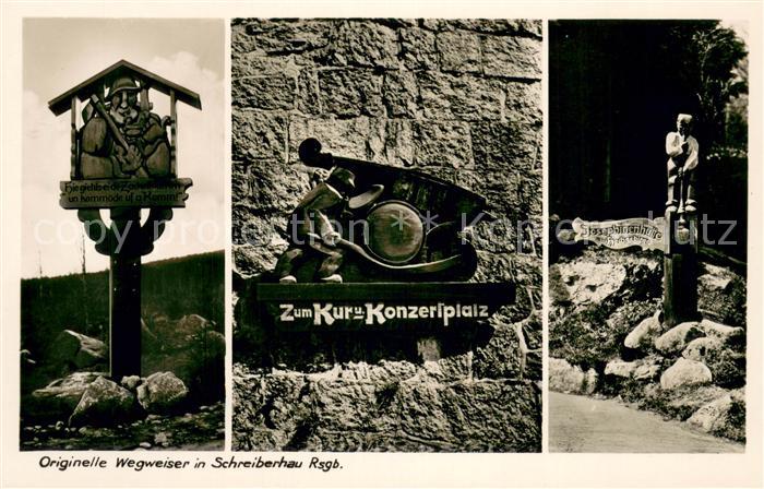 Schreiberhau Niederschlesien Originelle Wegweiser