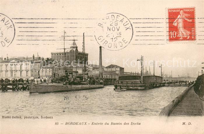 Bordeaux Entrée du bassin des docks