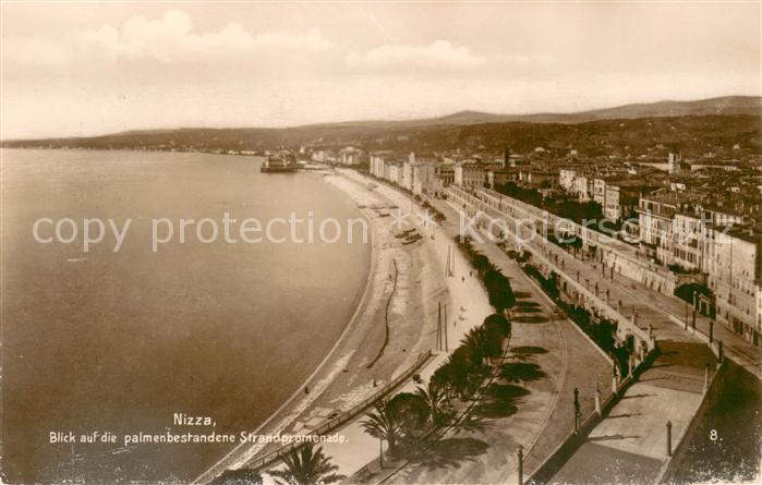 Nizza Blick auf palmenbestandene Strandpromenade Serie Frankreich 2 Pyrenaeen Ri