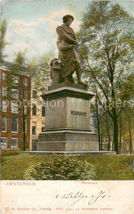 Amsterdam Niederlande Rembrandt Denkmal Statue