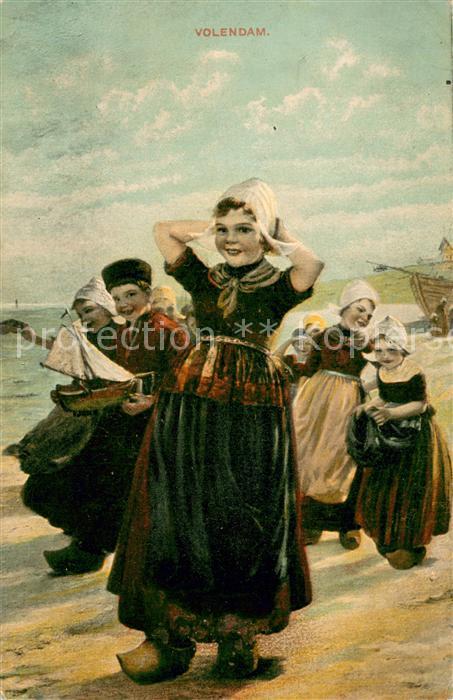 Volendam Kindergruppe Trachten Kunstchromo No. 216