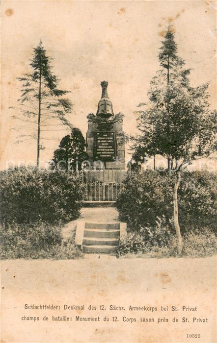 Saint-Privat-la-Montagne Schlachtfelder Denkmal des 12. Saechs. Armeekorps Krieg