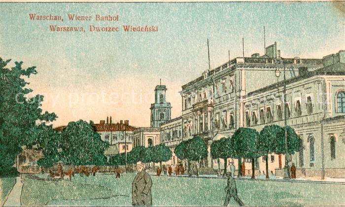 Warschau Masowien Wiener Bahnhof Kuenstlerkarte