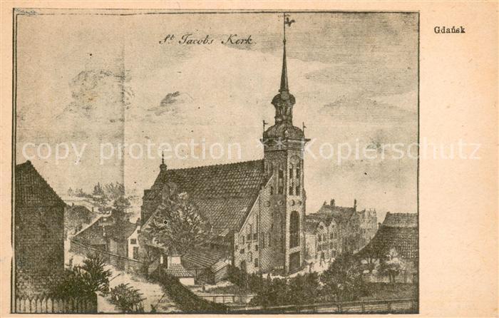 Gdansk Kosciol sw. Jakuba St. Jacobs Kirche Kuenstlerkarte