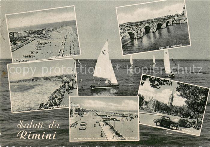 Rimini Veduta aerea Mareggiata Ponte Tiberio Piazza Tripoli Spiaggia