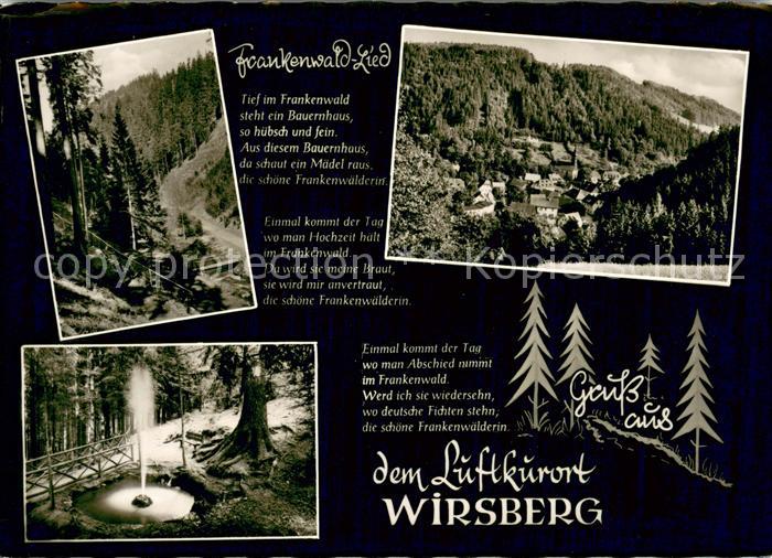 Wirsberg Kulmbach Bayern Panorama Luftkurort Frankenwald Lied