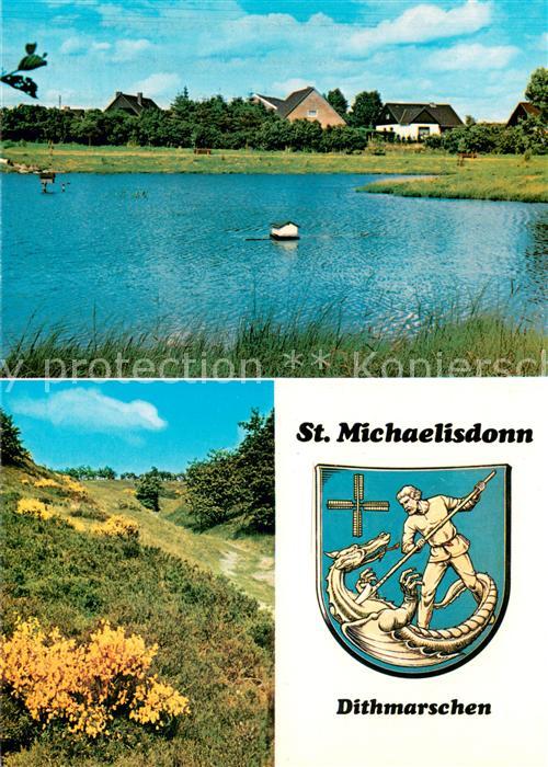 St Michaelisdonn Landschaftspanorama Uferpartie am Wasser Wappen
