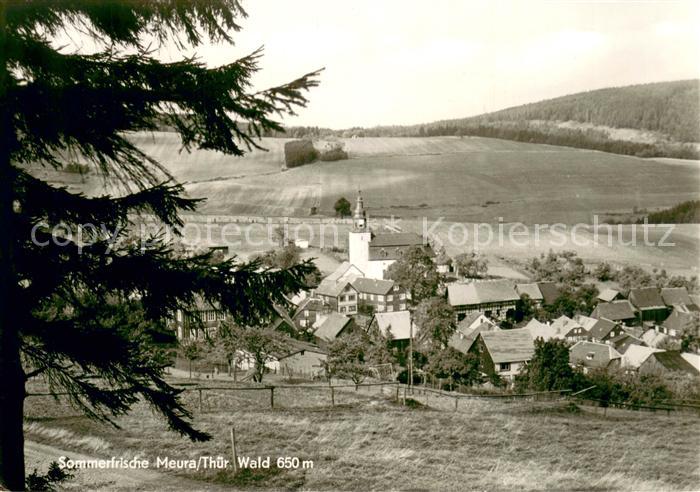 Meura Ortsansicht mit Kirche Sommerfrische
