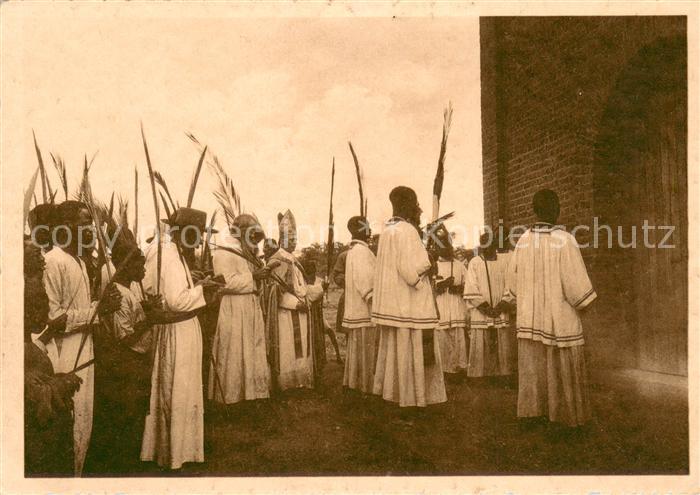 Kapolowe Kongo Procession des Rameaux Apostolat des Bénédictins au Congo