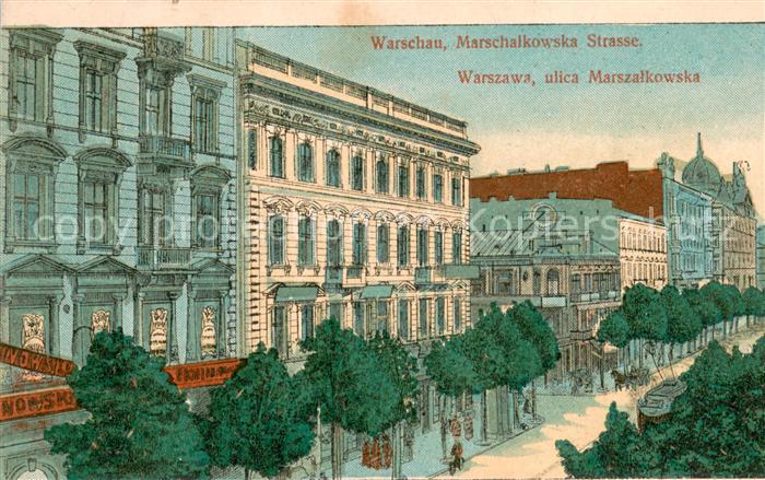 Warszawa Ulica Marszalkowska Strasse Lithographie