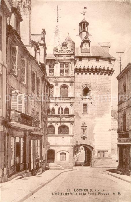 Loches Indre et Loire Hôtel de Ville et la Porte Picoys