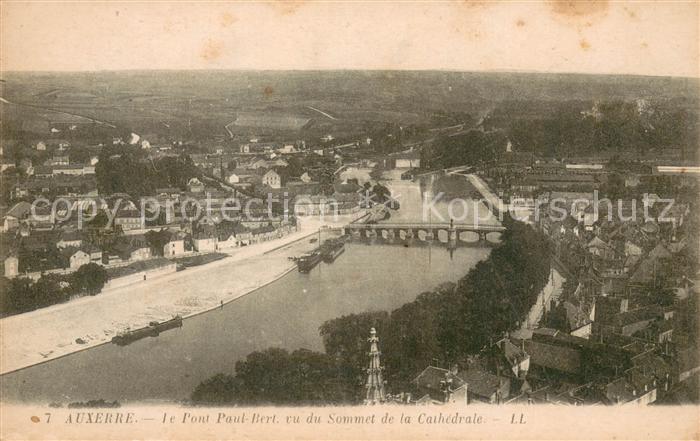 Auxerre Pont Paul Bert vu du sommet de la Cathedrale