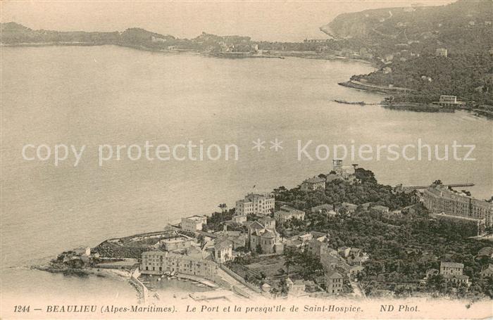 Beaulieu-sur-Mer Le port et la presqu ile de Saint Hospice vue aérienne