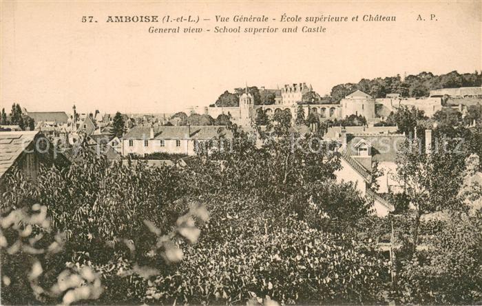 Amboise Vue Generale Ecole Superieure et Chateau