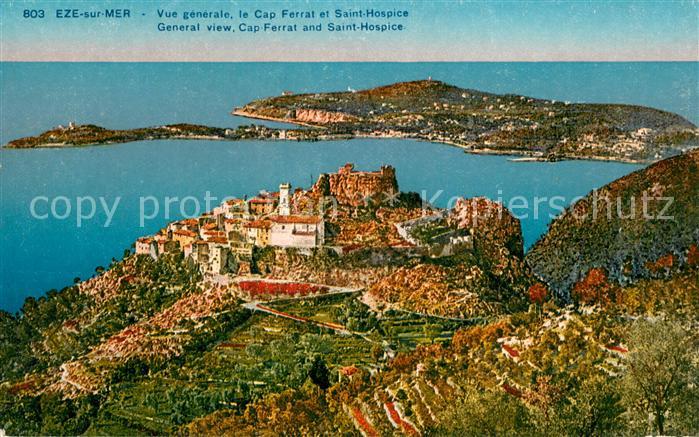 Eze 06 Vue Generale Cap Ferrat Saint Hospice Côte d Azur