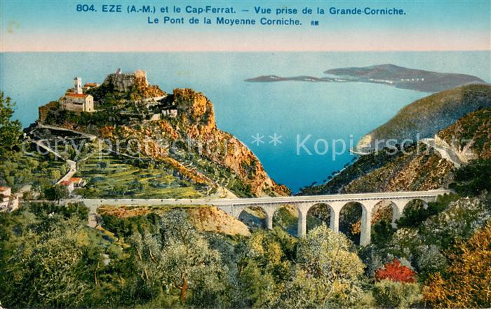 Eze 06 et Cap Ferrat vue prise de la Grande Corniche Côte d Azur Pont de la moye