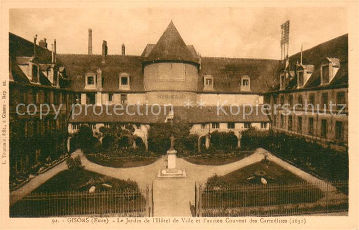 Gisors Eure Jardin de l Hôtel de Ville et l'ancien Couvent des Carmélites