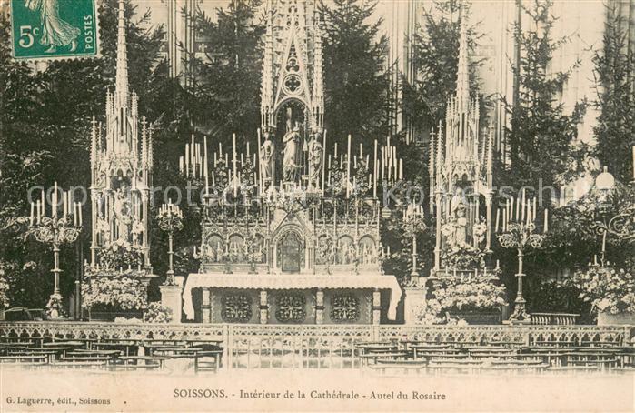 Soissons Aisne Intérieur de la Cathedrale Autel du Rosaire