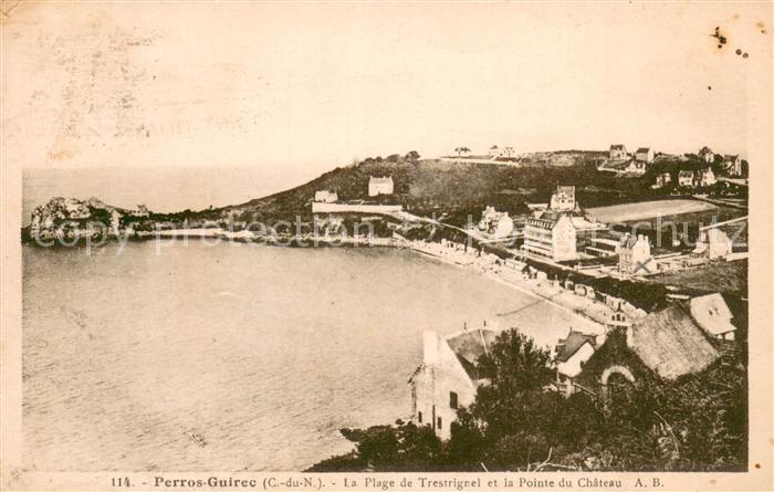 Perros-Guirec La Plage de Trestrignel et la Pointe du Chateau