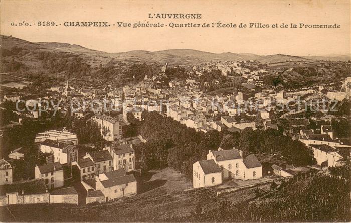 Champeix Vue Generale Quartier de l'Ecole de Filles et de la Promenade