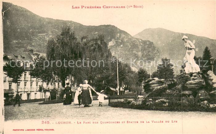 Luchon Haute-Garonne Le Parc des Quinconces et Statu de la Vallee du Lys