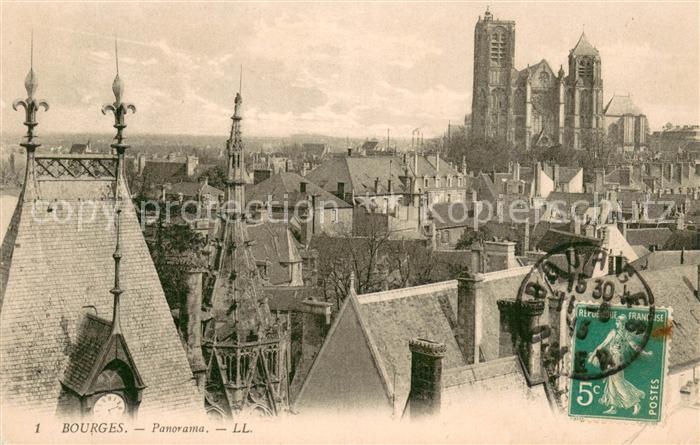 Bourges Panorama et la Cathedrale