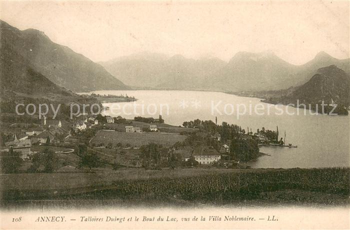 Annecy Haute-Savoie Talloires Duingt et le boul du lac vus de la Villa Noblemair
