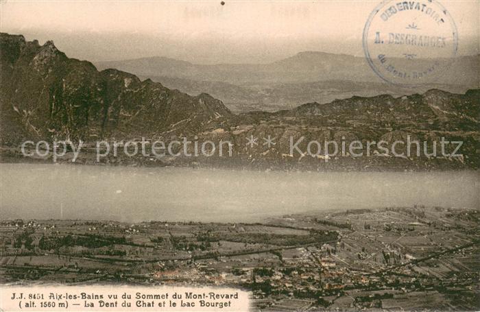 Aix-les-Bains Vu du sommet du Mont Revard Dent du Chat et Lac Bourget Stempel