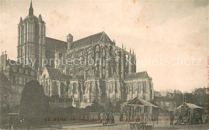 Le Mans Sarthe Place des Jacobins et la Cathedrale vue de l'Abside