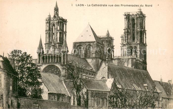 Laon Aisne La Cathedrale vue des Promenades du Nor