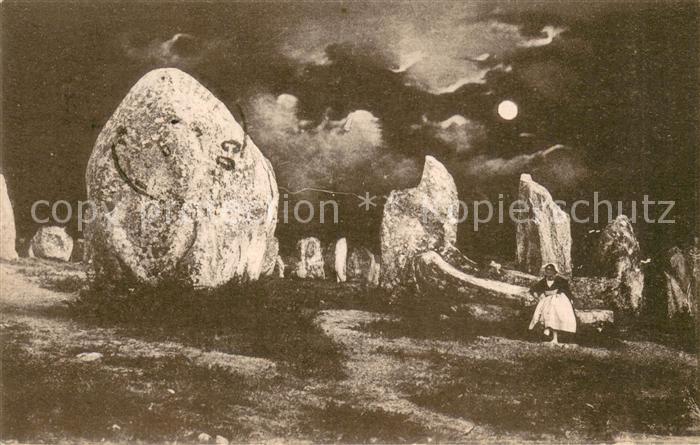 Carnac Morbihan Les Alignements de Kermario au clair de lune
