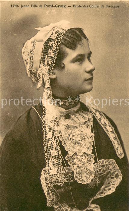 Pont-Croix Jeune fille Etude des Coiffes de Bretagne