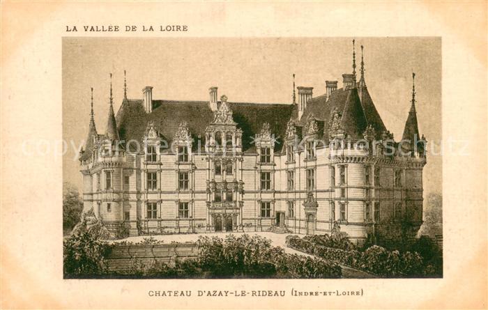 Azay-le-Rideau Chateau Vallee de la Loire Litho