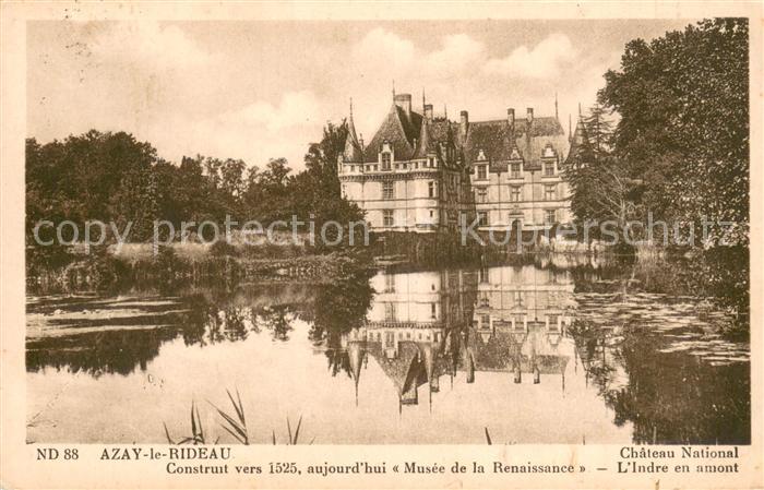 Azay-le-Rideau Chateau National construit XVIe siècle aujourd hui Musee de la Re