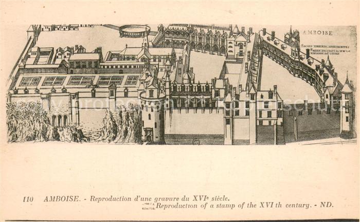 Amboise Reproduction d une gravure du XVIe siècle