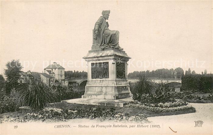 Chinon Indre et Loire Statue de Francois Rabelais par Hébert 1882 Monument