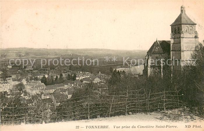 Tonnerre Vue prise du Cimetiere Saint Pierre