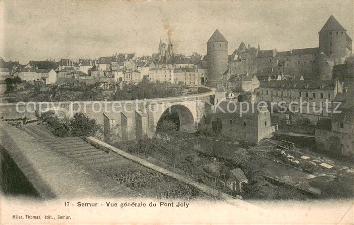 Semur-en-Brionnais Vue generale du Pont Joly
