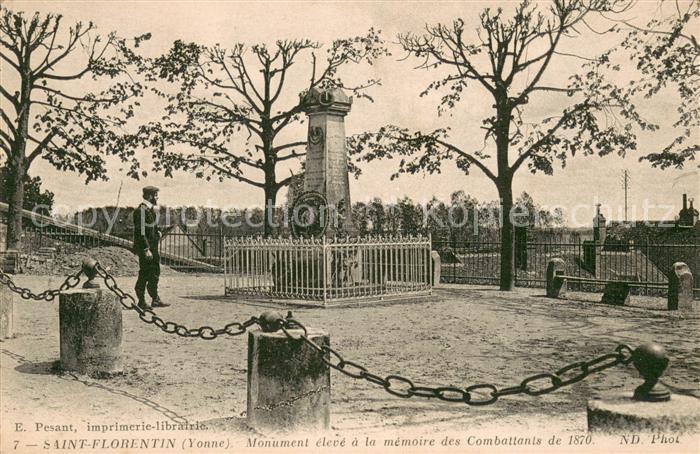 Saint-Florentin 89 Monument eleve a la memoire des Combattants de 1870