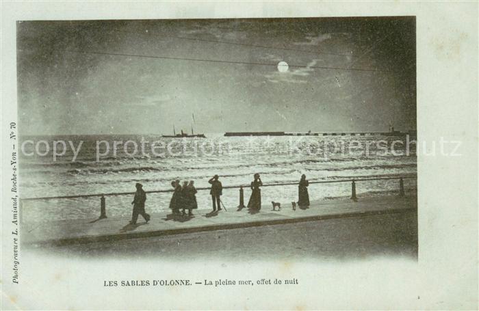 Les Sables-d Olonne La pleine mer effet de nuit