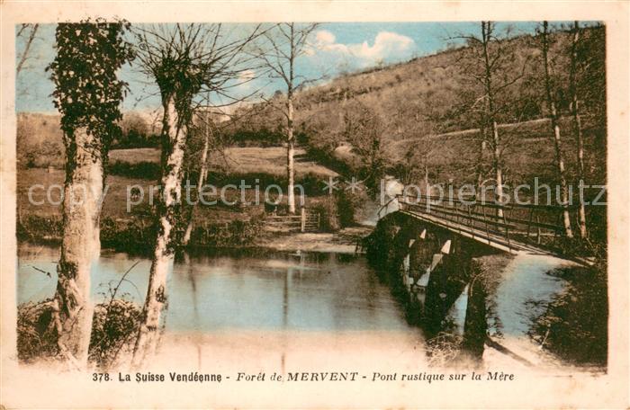 Mervent La Suisse Vendeenne Foret de Mervent Pont rustique sur la Mere
