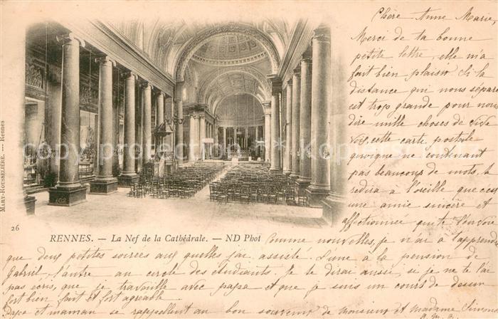 Rennes 35 La Nef de la Cathedrale