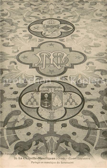 La Chapelle-Montligeon Oeuvre Expiratoire Pavage en mosaique d