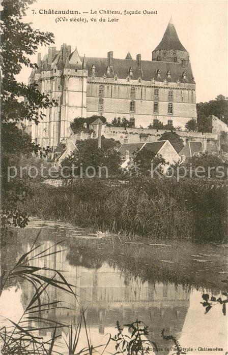 Chateaudun Le Chateau facade Quest vue du Loir