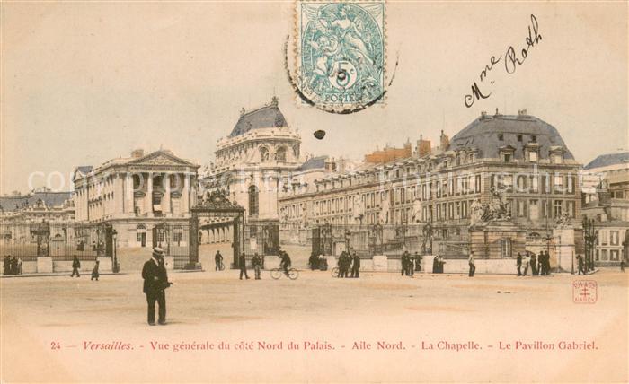 Versailles 78 Vue generale du cote Nord du Palais Aile Nord La Chapelle Le Pavil