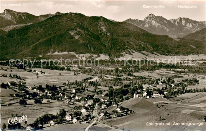 Saulgrub Fliegeraufnahme mit Ammergebirge